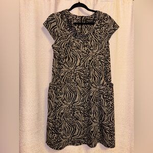 Perceptions Black & Tan Sheath Mini Dress Cap Sleeve
